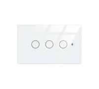 Interruptor táctil de pared Matter WiFi 2.4G, para caja 503, 3 teclas, rectangular 120 x 72 x 38 mm, APP TUYA Smart Life, cristal templado blanco
