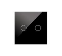 Interruptor Táctil Doble Simple Negro, 220V, diseño moderno, fácil instalación, controla la iluminación, ideal para hogares y oficinas.