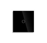 Interruptor Táctil Doble UE de 1 Vía y 2 Vías, Panel de Vidrio Templado, Interruptor de Escalera, Interruptores con Sensor para Dormitorio, Sin