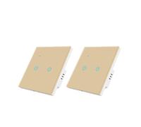 Interruptor táctil inteligente for escaleras con wifi, panel de vidrio lujo, botón palanca, control por aplicación, voz, hogar, 1 unidad, 2 vías(SK-GW2X-2)