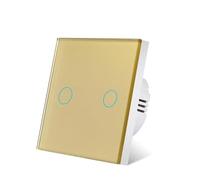 Interruptor Tactil Interruptor de luz táctil CA 100-240 V Interruptores sensoriales 1/2/3 Gang Interruttore(Gold touch two)