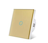 Interruptor Tactil Interruptor táctil CA 100-240 V Panel retroiluminado Interruptores de luz 1/2/3 Gang Interruttore(Gold 1 gang)