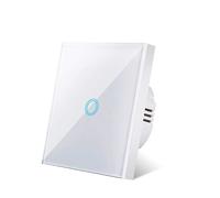 Interruptor Tactil Interruptor táctil CA 100-240 V Panel retroiluminado Luz de pared vidrio Interruptores sensoriales 1/2/3 Gang Interruttore(White 1 gang)