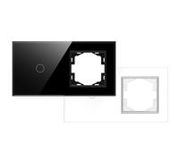 Interruptor Táctil Simple Negro con Marco Individual, ideal para controlar iluminación y ahorrar energía en hogares y oficinas.