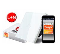 Interruptor táctil ZigBee TUYA 1 circuito blanco # L+N