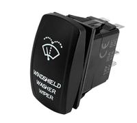 Interruptor Tallo Indicador Faro Interruptor basculante del limpiaparabrisas, 12V, 20A, Manual automático para coche, barco, remolque, UTV, ATV, RV Interruptor de iluminación(White Led)