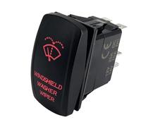 Interruptor Tallo Indicador Faro Interruptor basculante del limpiaparabrisas, 12V, 20A, Manual automático para coche, barco, remolque, UTV, ATV, RV Interruptor de iluminación(Red Led)