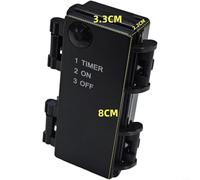 Interruptor temporizador ajustable impermeable con 3 modos de cuenta regresiva para uso con pilas AA en proyectos de hogar y jardín, diseño compacto negro de 2 secciones