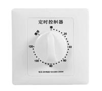 Interruptor Temporizador Mecánico 220V, Temporizador de Escalera con Regulación 30-120 Minutos, para Ventiladores, Termos y Electrodomésticos