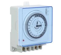 Interruptor Temporizador Mecánico - Conector para Cable Eléctrico - Operación Fácil 48 Veces por Día con Indicador de Carga - Ideal para Luces de Pasillo y Bomba de Agua