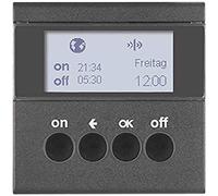Interruptor temporizador para control de la iluminación, plataforma berker.Net, aplicación KNX radio, compatible coviva, para series berker S.1/ B.3/ B.7 de hager, antracita