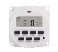 Interruptor Temporizador Temporizador de 12 V CC con formato 12/24, temporizador programable de 24 horas y 7 días, controlador de reloj, montado en panel con función de apagado y cuenta regresiva.(12V