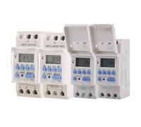 Interruptor Temporizador Temporizador de relé digital programable de 15 A y 30 A con riel DIN de 2 cables, semanal, 7 días, control de CA 12 V, 24 V y 220 V(220V 1NO,15A(20ON OFF))