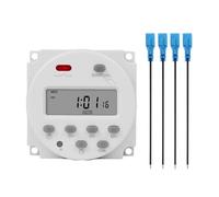 Interruptor Temporizador Temporizador digital CN101A de 12 V CC y 220 V CA, programador de relé programable semanal de 7 días con 4 cables de conexión de horquilla.(12Vdc with 4 wires)