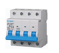 Interruptor Térmico Magnético Fotovoltaico 4P DC 1000V 40A 6kA Ocupa 4 Módulos DIN Ettroit JX6440