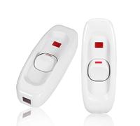 Interruptor Torpedo,Interruptor Intermedio En Línea Con Lámpara,interruptor de Cable en Línea,250V 10A ON/OFF Cable Con Luz Indicadora LED,Blanco,2 pcs