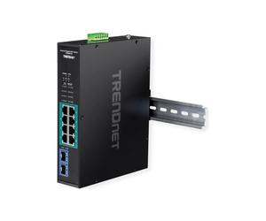 Interruptor - TRENDnet - TI-PGM102 - 8 x 10/100/1000 (PoE+) - 2 x Gigabit SFP - Montaje en riel DIN y mural