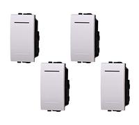 Interruptor unipolar 1P 1M 16A compatible con Bticino Living Light Módulo de 1 Plaza (4 unidades, Blanco)