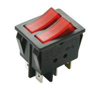 Interruptor unipolar doble tecla Tipo 2 conmutadores 16A/250V Faston Electro DH Color Negro 11.410.ILL/NRR 8430552016839