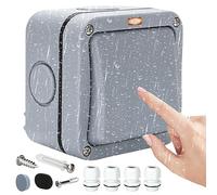 Interruptor universal resistente a la intemperie, interruptor de luz Sporgo 20 A IP66, resistente al agua, interruptor con interruptor independiente y luz de control, gris interruptor exterior para