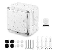 Interruptor universal resistente al agua: IP66, resistente a la intemperie, interruptor de luz con luz de control e interruptor independiente, 16 A resistente al agua, interruptor para exterior,