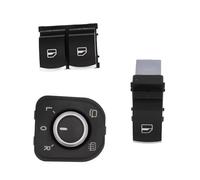 Interruptor Ventana Eléctrica Botón de espejo para interruptor de ventana cromado 5K3959857 5ND959565A 5ND959855 para Passat B6 Eos para Golf 5 6 Plus para GTI Mk5 Mk6 para Tiguan Mando Elevalunas(Set