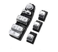 Interruptor Ventana Eléctrica Para 3 5 7 X5 X6 F30 F35 F25 F26 F07 F10 F18 F01 F02 Interruptor Elevador De Ventana Principal Cromado Plateado Regulador De Botón De Control(Model A 4pcs Set)