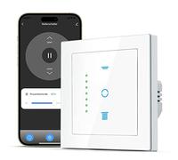 Interruptor Wi-Fi para persianas enrollables con temporizador y LED, compatible con Alexa y Google.