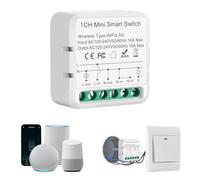 Interruptor wifi Alexa, Interruptor inteligente wifi, 2.4G Modulo Rele WiFi, Smart Switch para Alexa, Tuya App, Smart Life App, Max 16A, Conductor Neutro Necesario