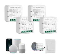 Interruptor wifi Alexa, Interruptor inteligente wifi, 2.4G Modulo Rele WiFi, Smart Switch para Alexa, Tuya App, Smart Life App, Max 16A, Conductor Neutro Necesario