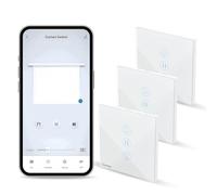 Interruptor WIFI, GreenSun Interruptor de Cortina, Interruptor de Sensor Táctil WIFI Inteligente, Compatible con Alexa y Google Home, Control de APP Tuya/Smart Life, 3PCS