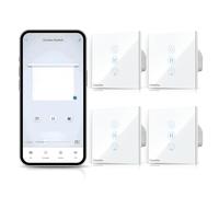 Interruptor WIFI, GreenSun Interruptor de Cortina, Interruptor de Sensor Táctil WIFI Inteligente, Compatible con Alexa y Google Home, Control de APP Tuya/Smart Life, 4PCS