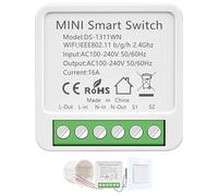 Interruptor WIFI, Interruptor Inteligente WIFI, Mini Smart Switch WIFI Compatible con Alexa,Tuya y Smart Life, Max 16A, 2.4GHz Interruptor Alexa