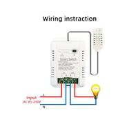 Interruptor WiFi TH-16 Control InaláMbrico Tuya Con Control de Consumo de EnergíA Termostato de Temperatura y Humedad para Alexa