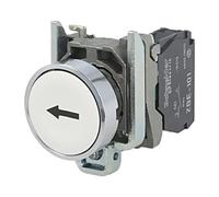 Interruptor XB4BA3341: presión 22 mm NO plano Harmony XB4 blanco Ø22 mm SCHNE...