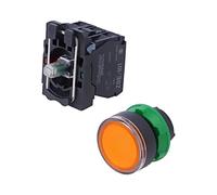 Interruptor XB5AW35M5: Presión 22mm Barra.Pos: 1 NC + NO LED NARANJA 230V IP6...