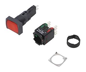 Interruptor XB6DW4B5B: Presión 16mm Barra.Pos: 1 NC + NO LED ROJO 12-24VDC SC...