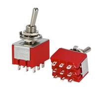Interruptores de palanca de 9 pines, rojos, 2/3 posiciones, encendido-apagado/encendido-apagado-encendido, 6 A/125 V-3 A/250 V CA, MTS-302, 1/5 unidades(MTS-303,5 PCS)