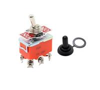 Interruptores de palanca miniatura de 15 A y 250 V, con palanca de pulgar, encendido y apagado, electrónicos, SPST, SPDT, DPDT, basculante de potencia, tapa impermeable(1322S ON-OFF-ON,Momentary)