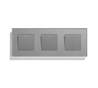 Interruptores de pared mecánicos de 1, 2 o 3 entradas, con enchufes USB tipo C de la UE, de 2 vías, for escaleras, dormitorios y marcos de cristal, color gris.(1G 1G 2G Switch)