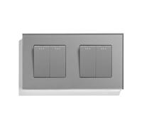 Interruptores de pared mecánicos de 1, 2 o 3 entradas, con enchufes USB tipo C de la UE, de 2 vías, for escaleras, dormitorios y marcos de cristal, color gris.(2G 2G Switch)