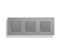 Interruptores de pared mecánicos de 1, 2 o 3 entradas, con enchufes USB tipo C de la UE, de 2 vías, for escaleras, dormitorios y marcos de cristal, color gris.(1G 1G 1G Switch)
