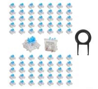 Interruptores de teclado mecánicos táctiles de 3 pines compatibles con teclados mecánicos RGB, prelubricados de fábrica para un tacto suave, 45/62/70 piezas (70 piezas)