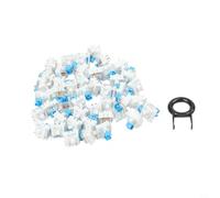 Interruptores de teclado mecánicos táctiles de 3 pines compatibles con teclados mecánicos RGB, prelubricados de fábrica para un tacto suave, 45/62/70 piezas (45 piezas)