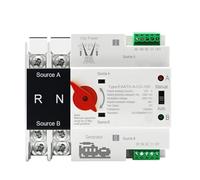 Interruptores de transferencia automáticos monofásicos de carril DIN, 2 polos, 125 A, CA 230 V, ATS, de doble potencia, 1 unidad