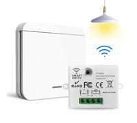 Interruptores Inalámbricos, Interruptor Transmisor de 230 V sin necesidad de cableado, Mando Transmisor para luces, control de la iluminación interior y exterior (1 receptor y 1 interruptor)