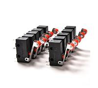 Interruptores industriales 10 unids/set 5A 125 250V SPDT 1NO 1NC palanca de rodillo bisagra tacto microinterruptores 3 pines KW11-N KW12 interruptores botón reinicio