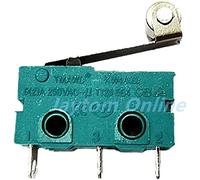 Interruptores Micro interruptores 5 uds interruptor brazo de palanca rodillo SPDT Snap Action 5A 250V KW4A NC-NO-C con polea 3 pines 2 límite carrera(Wheel Handle 21mm)