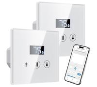 Interruptores Persiana Wifi Porcentual con Pantalla LCD, Interruptor Persiana Inteligente Compatible con Alexa y Google Assistant 80x80 mm