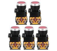 Interruptores pulsadores 22mm, 5 unidades, auto - bloqueo sin luz, voltaje 37V - 440V - Alta seguridad, carcasa resistente, múltiples colores para uso versátil y fácil instalació (Día)